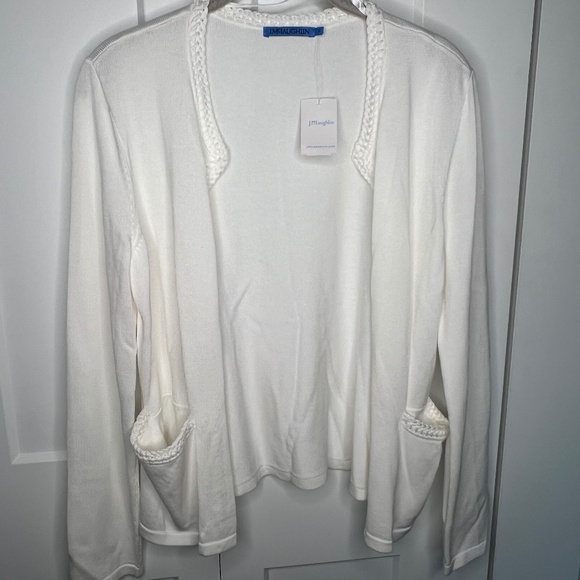 J. McLaughlin Braided Hem Cardigan Sweater NWT - Picture 1 of 6